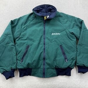 Vintage K-Products Skoal Tobacco Bomber Jacket Mens Medium Green Made in USA Zip